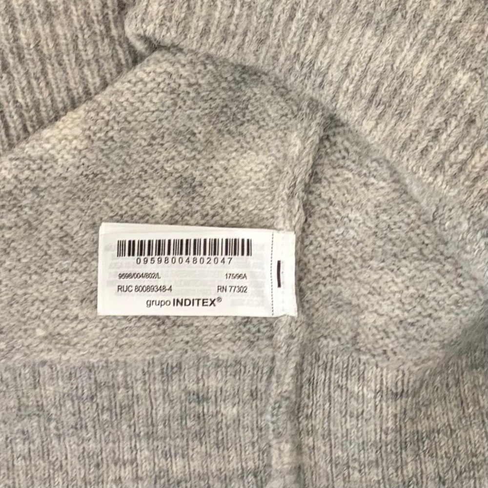 ZARA Jewel Embellished Gray Cropped Cardigan Sweater Knitwear Jewelled Large - Picture 15 of 16